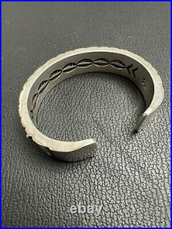 Sterling Silver, Stamped Heavy Gauge Navajo Cuff. Native American