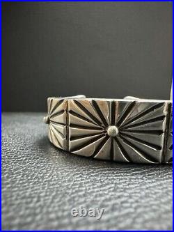 Sterling Silver, Stamped Heavy Gauge Navajo Cuff. Native American