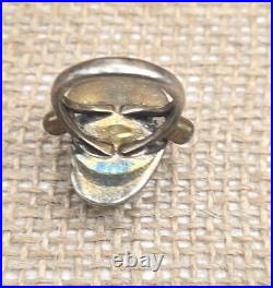 Sterling Silver Zuni Inlay Ring Size 6 Turquoise & Abalone Native American