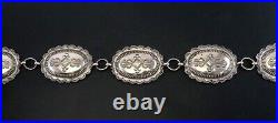 Stylish VTG Native American Indian Sterling Silver 33 Hand Punched Concho Belt