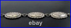 Stylish VTG Native American Indian Sterling Silver 33 Hand Punched Concho Belt