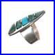 Sz7.75 Vintage Native American silver turquoise channel inlay ring