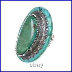 Sz9.5 Huge Masterpiece Native American silver and turquoise ring