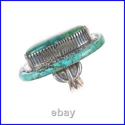 Sz9.5 Huge Masterpiece Native American silver and turquoise ring