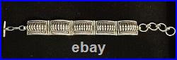 THOMAS CHARLEY CHARLIE NAVAJO Link Sterling Native American Silver Bracelet VTG