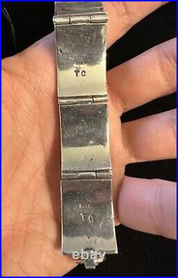 THOMAS CHARLEY CHARLIE NAVAJO Link Sterling Native American Silver Bracelet VTG