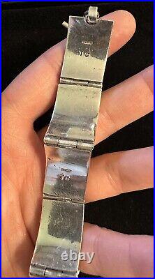 THOMAS CHARLEY CHARLIE NAVAJO Link Sterling Native American Silver Bracelet VTG