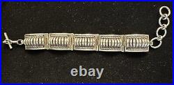 THOMAS CHARLEY CHARLIE NAVAJO Link Sterling Native American Silver Bracelet VTG