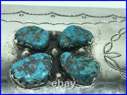 Tim Kee Whitman Signed TKW Native American Navajo Sterling Silver Turquoise Box