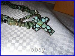 Turquoise Native American Necklace Earrings Set Handcrafted Southwestern Jewelry