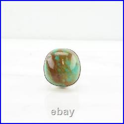 Turquoise Ring Native American Silver Circle Sterling Size 9 1/4