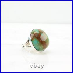 Turquoise Ring Native American Silver Circle Sterling Size 9 1/4