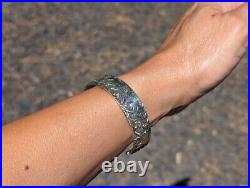 Unique Navajo Bracelet Silver Cuff Signed Becenti Native American Jewelry sz 6.5