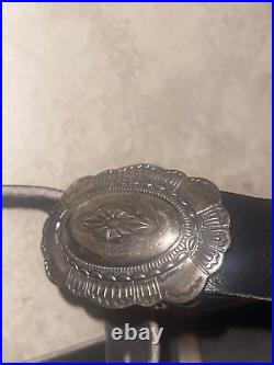 VINTAGE NATIVE AMERICAN Navajo CONCHO BELT STAMPED STERLING SILVER