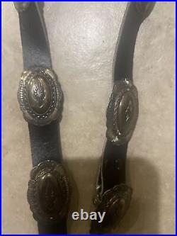 VINTAGE NATIVE AMERICAN Navajo CONCHO BELT STAMPED STERLING SILVER