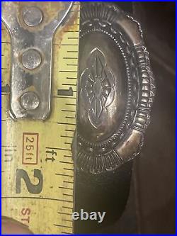 VINTAGE NATIVE AMERICAN Navajo CONCHO BELT STAMPED STERLING SILVER