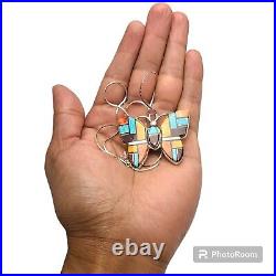 VINTAGE NAVAJO First American Traders BUTTERFLY Inlay STERLING Silver Necklace