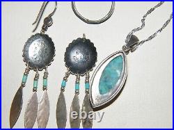 VTG 15Pc NATIVE AMERICAN/SOUTHWEST STERLING SILVER 925 JEWELRY LOT Some Designer