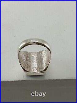 Very Nice Sz. 10 Signed Silver Multistone Inlay Zuni Native American Indian Ring