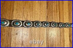 Vintage Concho Belt Native American Indian Navajo Old Pawn Silver & Turquoise