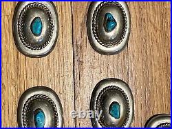 Vintage Concho Belt Native American Indian Navajo Old Pawn Silver & Turquoise