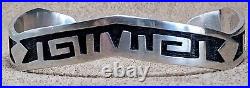 Vintage Hopi Native American Sterling Silver Petroglyph Design Cuff Bracelet