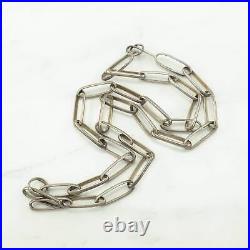 Vintage Native American, Hand Made Sterling Silver Paperclip Chain Necklace