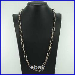 Vintage Native American, Hand Made Sterling Silver Paperclip Chain Necklace