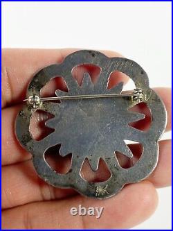 Vintage Native American Navajo Sterling Silver. 925 Sand Cast Pin Brooch