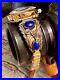 Vintage Native American Navajo Sterling Silver Lapis Watch Band With Relic Watch