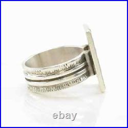 Vintage Native American Silver Ring 14K Gold Accent Stamped Sterling Size 7