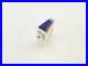 Vintage Native American Silver Ring Lapis Coral Opal Inlay Sterling Size 8 1/4