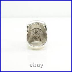 Vintage Native American Silver Ring Turquoise, MOP Inlay Sterling Size 9 1/2