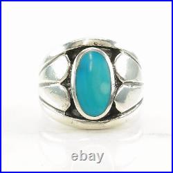 Vintage Native American Silver Ring Turquoise Sterling Size 12 1/4