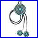 Vintage Native American Silver and turquoise cluster bolo tie