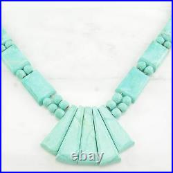 Vintage Native American Sterling Silver Dry Creek, Turquoise Beaded Necklace