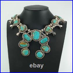 Vintage Native American Sterling Silver Royston Turquoise Necklace