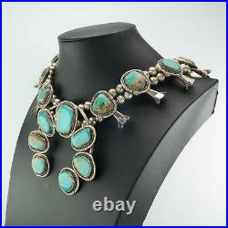 Vintage Native American Sterling Silver Royston Turquoise Necklace