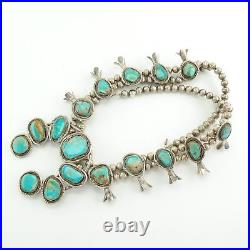 Vintage Native American Sterling Silver Royston Turquoise Necklace