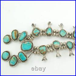 Vintage Native American Sterling Silver Royston Turquoise Necklace