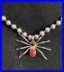 Vintage Native American Sterling Silver Spider Pendant With Necklace 50.9g