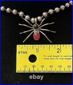 Vintage Native American Sterling Silver Spider Pendant With Necklace 50.9g