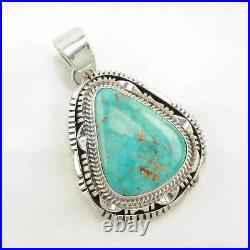 Vintage Native American Turquoise Sterling Silver Pendant