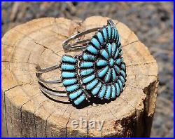 Vintage Navajo Bracelet Authentic Native American Cuff Turquoise Jewelry sz6.75