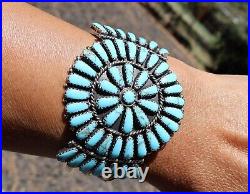 Vintage Navajo Bracelet Authentic Native American Cuff Turquoise Jewelry sz6.75