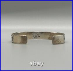 Vintage Navajo Sterling Silver Hand Stamped Bracelet Belinda Woody