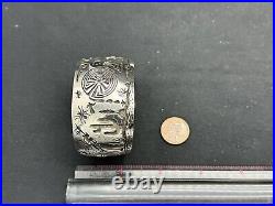 Vintage Rick Manuel Native American Sterling Silver Cuff Bracelet, 73.9 grams