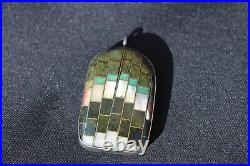 Vintage Southwestern Jewelry Pendant Native American Silver Turquoise Onyx