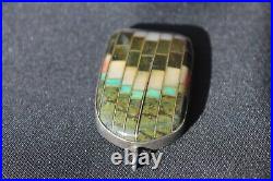 Vintage Southwestern Jewelry Pendant Native American Silver Turquoise Onyx