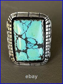 Vintage Sterling Silver Southwest Native American Turquoise Ring 14g Size 9 1/2